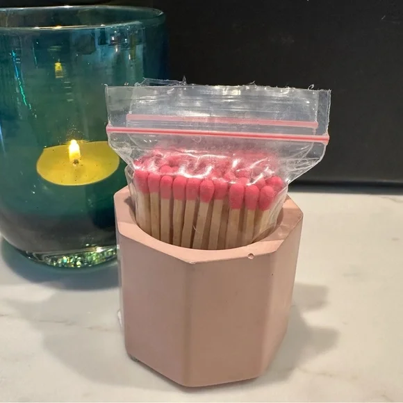 Anthropologie Tenn Prarie Pink Striker Match Holder - Picture 4 of 13